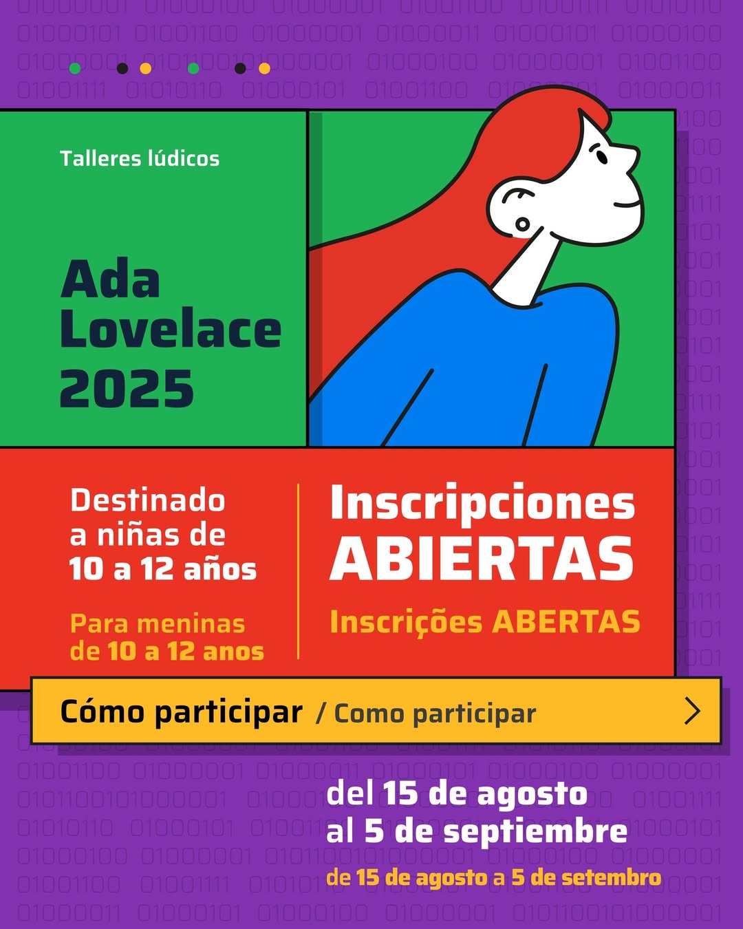 INSCRIPCIONES ABIERTAS4º Jornada Latinoamericana de Talleres STEM para niñas y mujeres adolesc